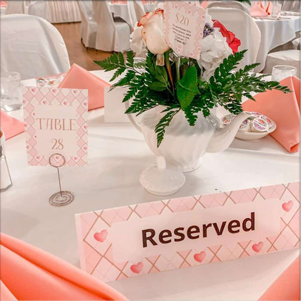 table place setting at the Survivor Celebration event hosted by BCA, Inc.